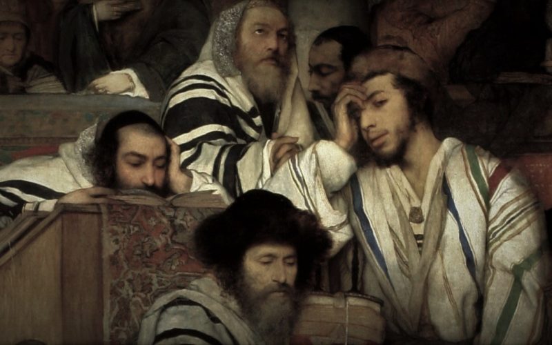 Maurycy Gottlieb - Jews Praying in the Synagogue on Yom Kippur - detail